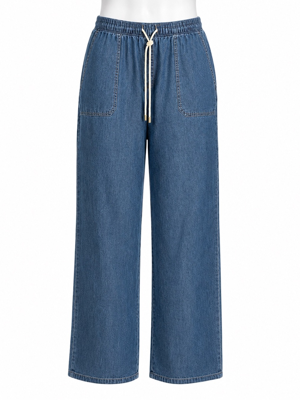 Size L MICHAEL Michael Kors Women’s Wide-Leg Drawstring Denim Pants NWT